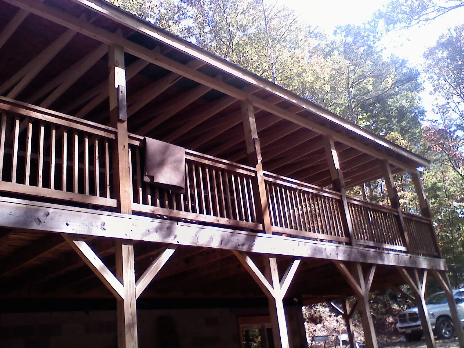 Timber framing under a new elevated porch and deck — Roof Leak Repair in Aylett by Roofing Brothers